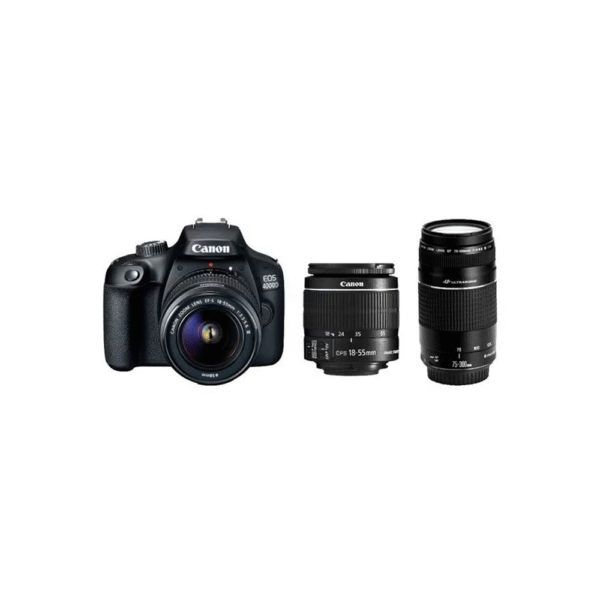 EOS 4000D Zoom Kit With EF-S 18-55mm f/3.5-5.6 III Lens With EF 75-300mm f/4-5.6 III USM Lens 18MP Built-In Wi-Fi And Bluetooth