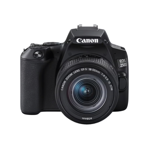 EOS 250D DSLR Camera With EFS 18-55 DC III Lens 24.1 MP APS-C Sensor 5 FPS Vari-Angle Touchscreen 4K Movies Wi-Fi Bluetooth