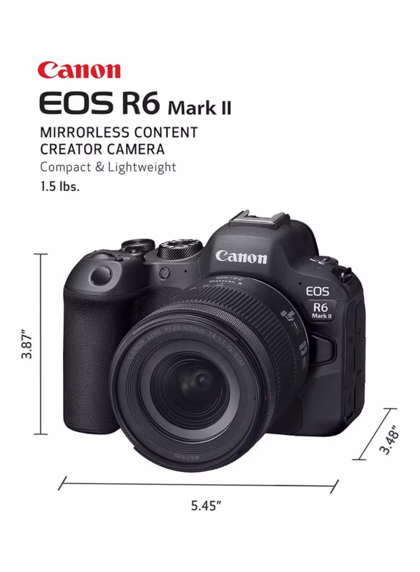 EOS R6 Mark II RF24-105mm F4-7.1 is STM Kit Black - Image 3