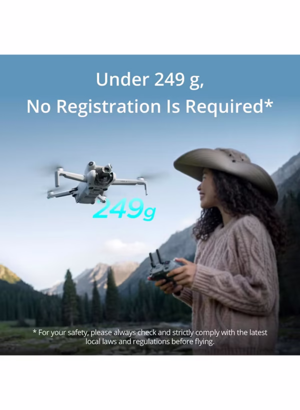 Mini 4 Pro Fly More Combo (RC 2), Folding Mini-Drone 4K HDR Camera, Under 0.549 lbs/249 g, 34-Min Flight Time, 2 Extra Batteries, MOIAT Certified - UAE Version - Image 4