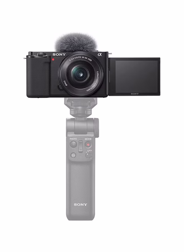 Alpha ZV-E10L Interchangeable Lens Vlog Digital Camera with 16-50 mm Lens and Free Wireless Grip with remote control and tripod feature, 24.2MP, Black - Image 3