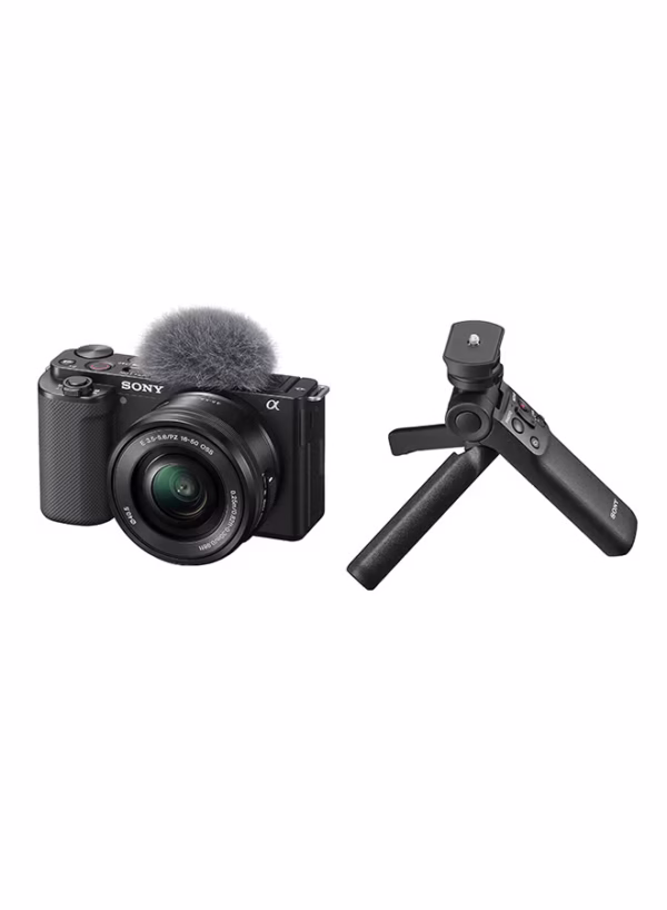 Alpha ZV-E10L Interchangeable Lens Vlog Digital Camera with 16-50 mm Lens and Free Wireless Grip with remote control and tripod feature, 24.2MP, Black - Image 4