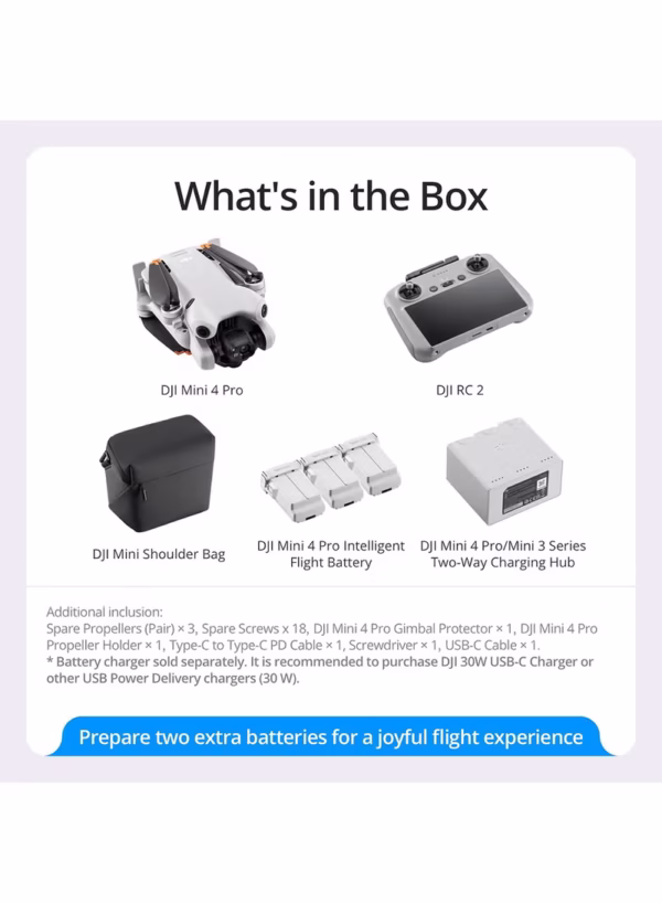 Mini 4 Pro Fly More Combo (RC 2), Folding Mini-Drone 4K HDR Camera, Under 0.549 lbs/249 g, 34-Min Flight Time, 2 Extra Batteries, MOIAT Certified - UAE Version - Image 8