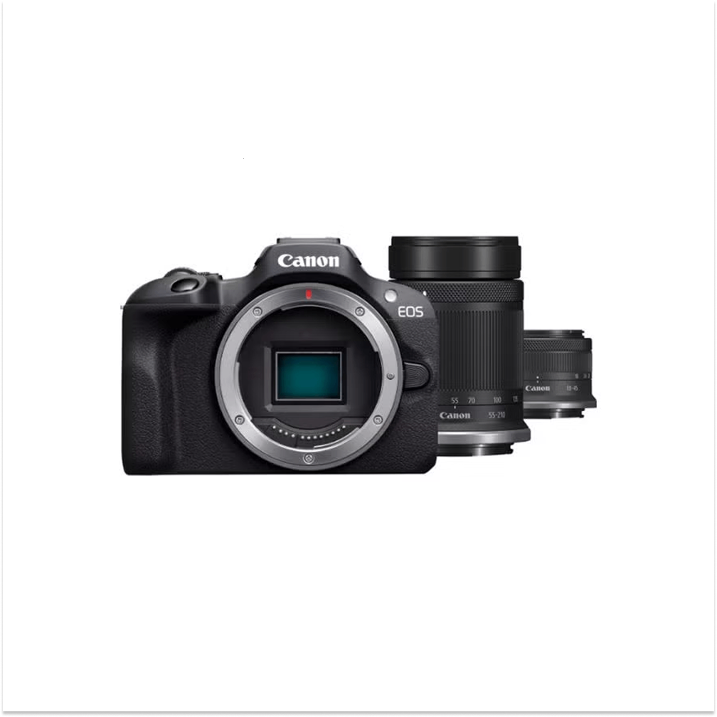 Canon EOS R100 Mirrorless Camera Kit with RF-S 18-45mm & RF-S 55-210mm IS STM Lenses