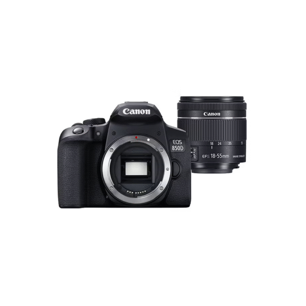 EOS 850D DSLR Camera، With EF-S 18-55mm IS STM Lens، 24.1 MP، APS-C Sensor، Dual Pixel CMOS، Bluetooth، Wi-Fi، 4K Movies، Vari-Angle Touchscreen