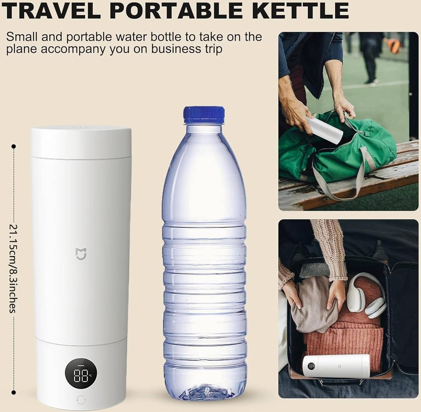 Xiaomi Mijia Portable Electric Kettle for Travel | Small Capacity Hot Water Boiler | 6 Temperature Settings | Fast Boil | Stainless Steel 316 - Image 5
